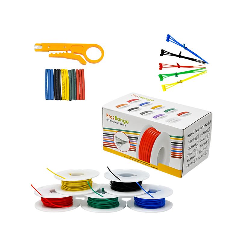 Pro-Range 28AWG Extra Soft Tinned Stranded Silicone Wire Kit - 5Colors X 10m(50m)-600V High and Low Temperature Resistant-picture-11