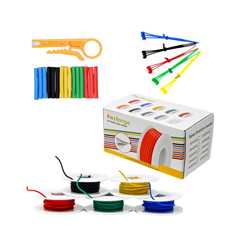 Pro-Range 26AWG Extra Soft Tinned Stranded Silicone Wire Kit - 5Colors X 5m(25m)-600V High and Low Temperature Resistant-picture-18