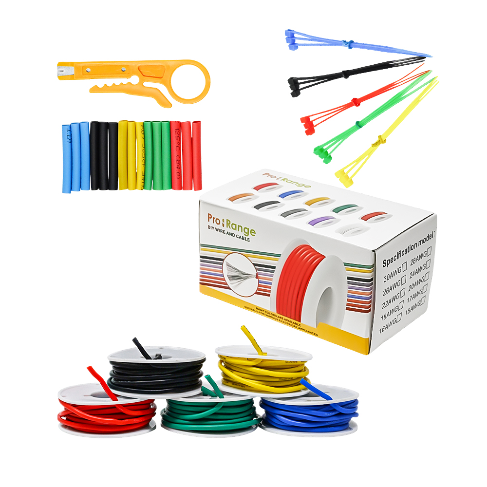 Pro-Range 16AWG Extra Soft Tinned Stranded Silicone Wire Kit - 5Colors X 4m(20m)-600V High and Low Temperature Resistant-picture-16