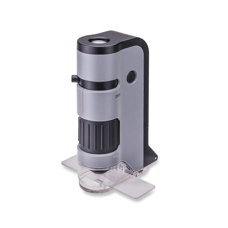 Carson MP-250 MicroFlip 100x-250x LED Lighted Pocket Microscope with Flip Down Slide Base, Smartphone Adapter Clip and UV Flashlight-picture-15