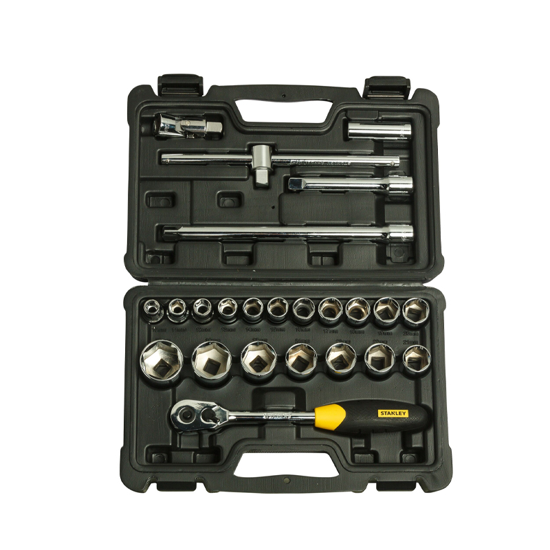 STANLEY STMT72795-8 1/2'' 24-Piece Double Nickel Chromium Square Drive Metric 6-point Socket Set for Home-image-24