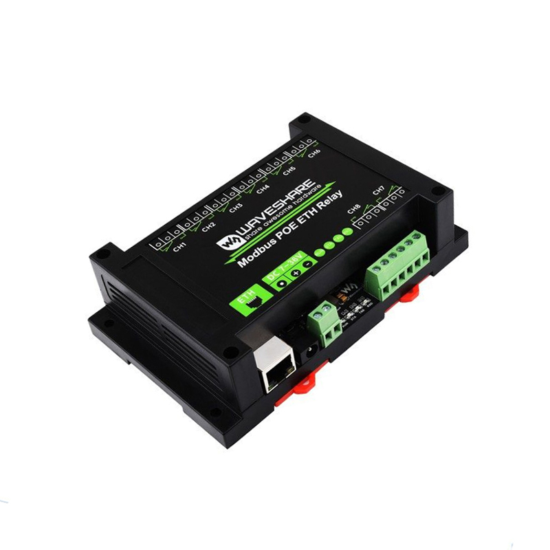 Waveshare 8-ch Ethernet Relay Module, Modbus RTU/Modbus TCP Protocol, PoE port Communication, With Various Isolation And Protection Circuits-picture-10