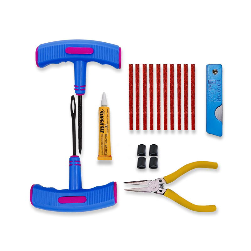 amiciAuto Puncture Repair Kit with Rubberized Anti-Slip Hand Tools for Better Grip, Cars and Bike, Tubeless Tyre Repair Emergency Kit-image-8