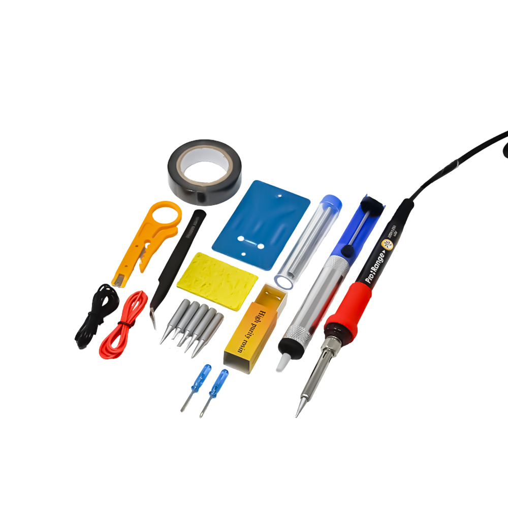 Pro-Range 13-in-1 Adjustable Temperature Soldering Kit (60W) | Complete Kit with Stand, Tips, Desoldering Pump, Wires & Accessories-picture-17