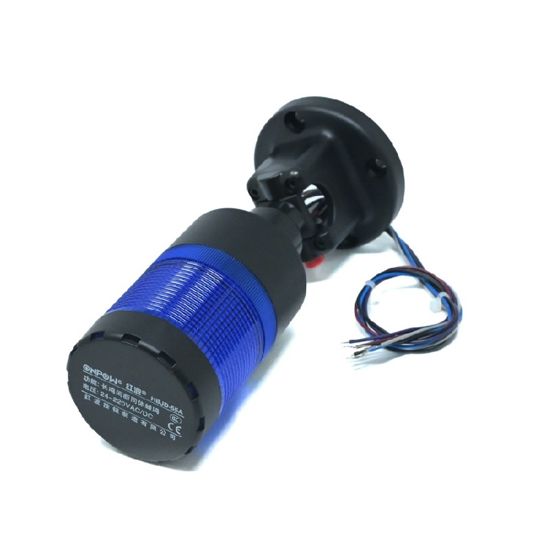 ONPOW-HBJD-55A/DB/1/B/24V/E-22mm 85db AC/DC 24V~220V Constant Flashing Blue LED & Buzzer With Folding Base Installation Warning Indicator(1L1C)-image-22