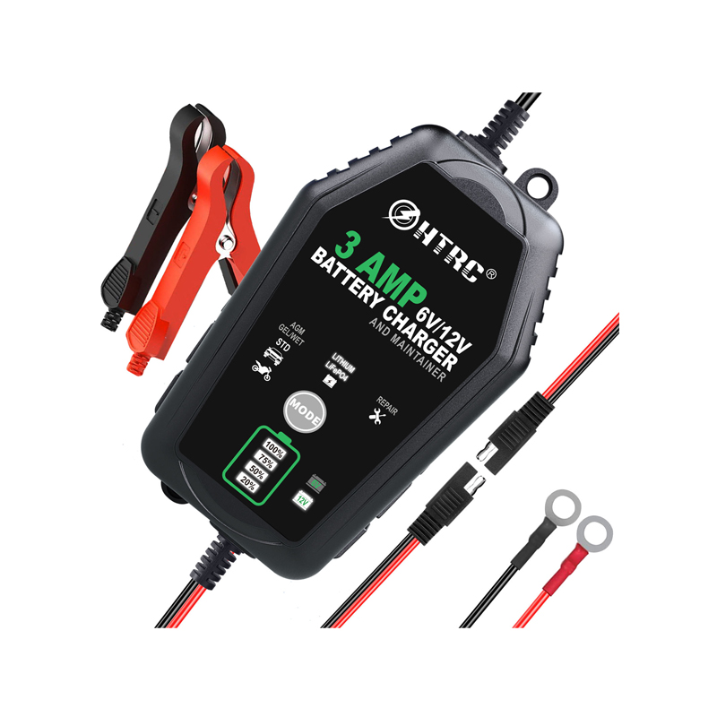 HTRC 3A 6V 12V Electric Automatic Car Battery Charger 3000mA Repair Charger for Car Motorcycle Lithium LiFePO4 Lead-Acid AGM-image-12