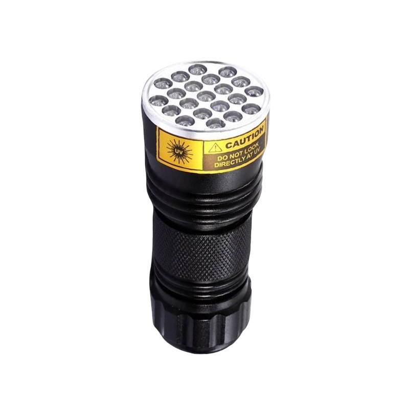 amiciVision 21-LED UV Flashlight 395-400nm Ultra-Violet Metal Torch for Gemstone Observation (3xAAA Battery)-picture-30