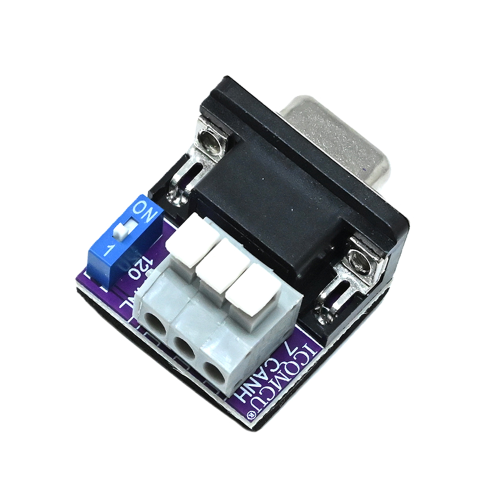 CAN adapter head, screw-free DB9 female with termination, 120 ohm resistor, CAN interface board, USB to PCAN No disaassembly- 3 terminals-image-35
