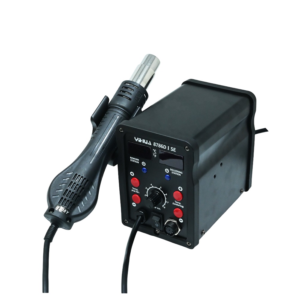 YIHUA 8786D-I SE 2 in 1 ESD Hot Air 750W Digital Soldering and Desoldering Rework Station-image-9
