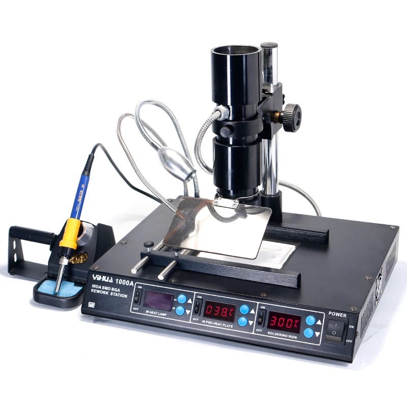 YIHUA 1000A 3in1 IR Infrared Light Preheating BGA Desoldering Soldering Iron Rework Station-image-46