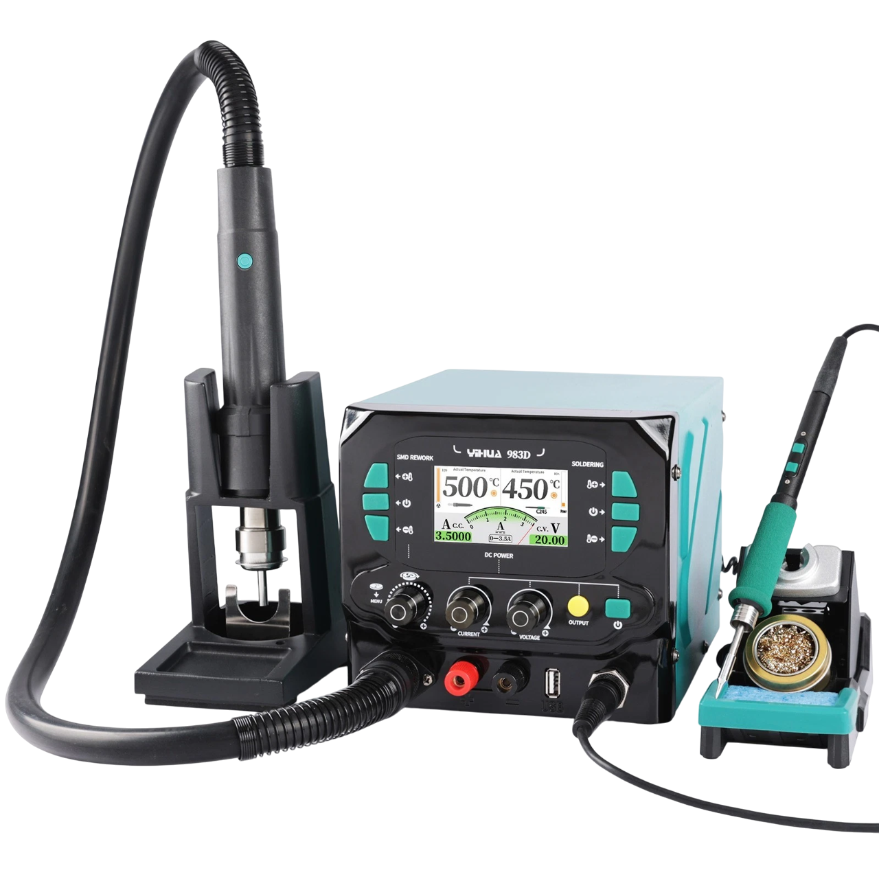YIHUA 983D 1300W 3-IN-1 Multi Station with Soldering and Rework Station, DC Power Supply-image-26
