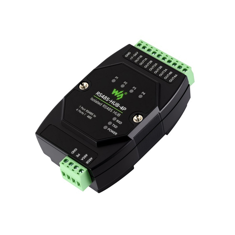 Waveshare Industrial-grade Isolated 4-Ch RS485 Hub with Rail-mount Support-image-17
