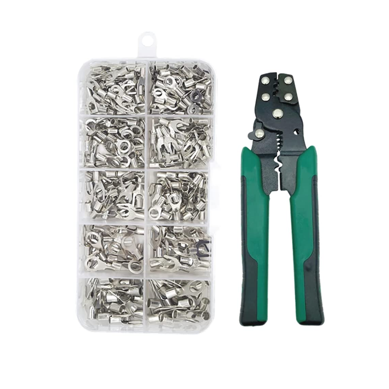 10 in 1 OT/UT Fork Round Bare Ends Terminals Cold Pressed( 320PCS)+ crimping plier Set-picture-20