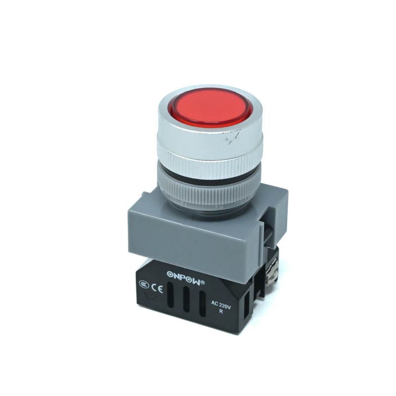 ONPOW-LAS0-Q-DS/R/220V+T01-22+T04-22mm AC/DC 220V Red LED Pilot Lamp Push Button IP40(Sealing Cover & Sign Frame)-picture-10