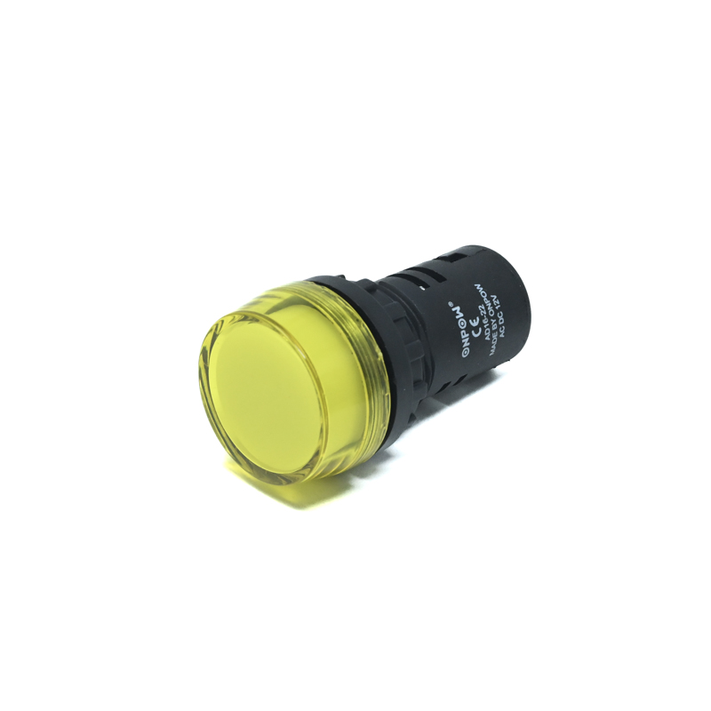 ONPOW-AD16-22BS/Y/12V(AC/DC)-22mm AC/DC 12V Yellow LED Pilot Lamp Indicator IP40-image-8