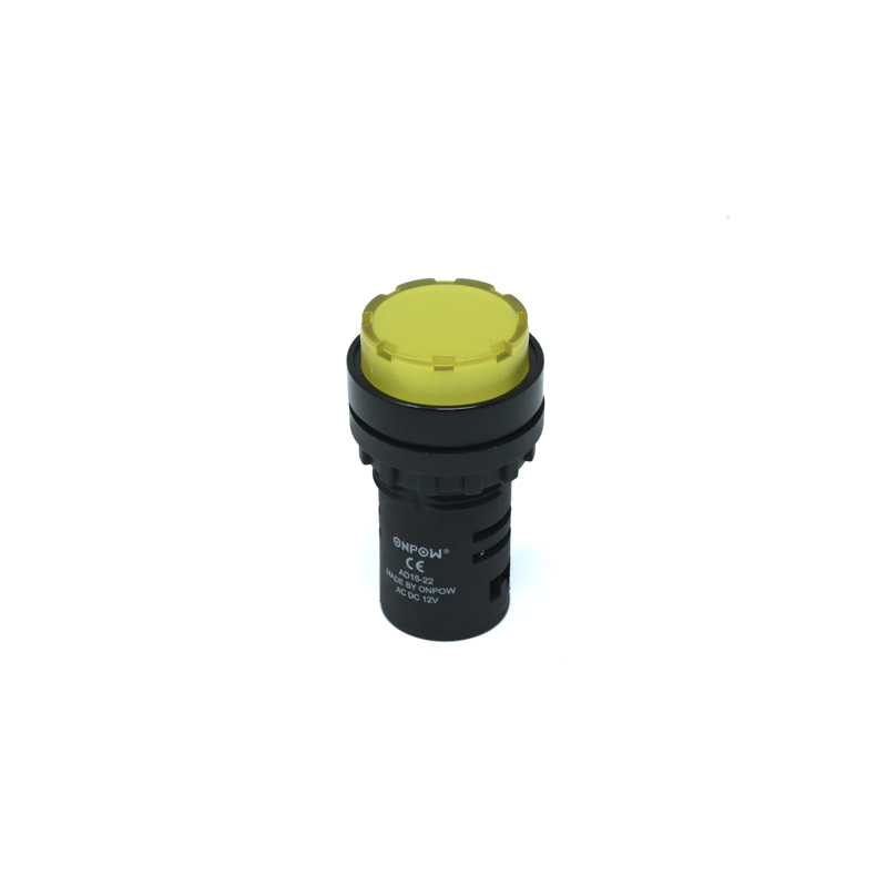 ONPOW-AD16-22ES/Y/12V(AC/DC)-22mm AC/DC 12V Yellow LED Pilot Lamp Indicator IP40-image-7