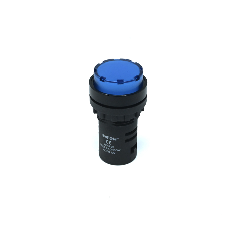 ONPOW-AD16-22ES/B/12V(AC/DC)-22mm AC/DC 12V Blue LED Pilot Lamp Indicator IP40-image-3