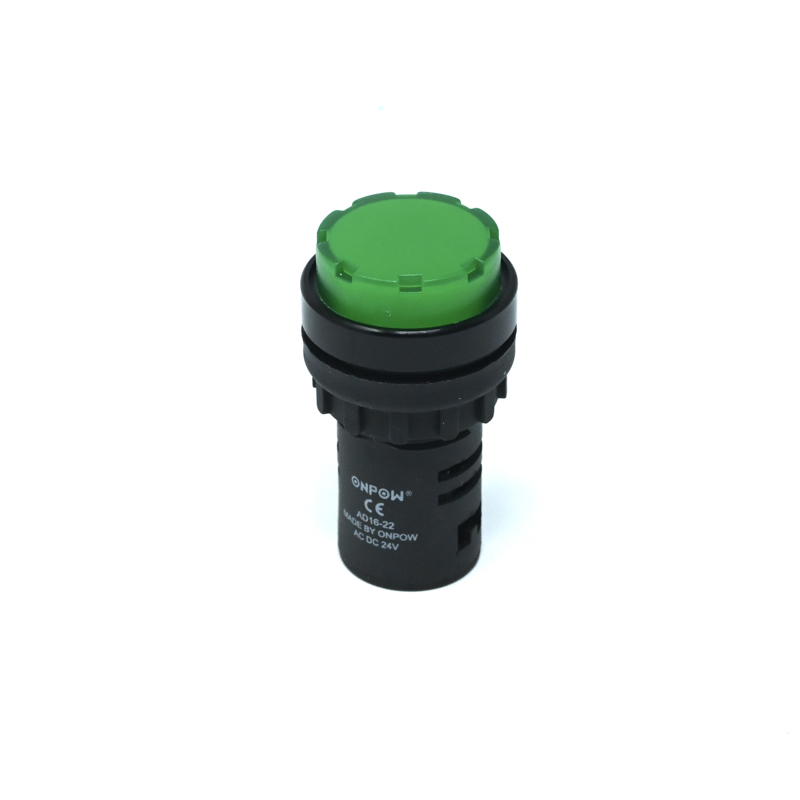 ONPOW-AD16-22ES/G/24V(AC/DC)-22mm AC/DC 24V Green LED Pilot Lamp Indicator IP40-image-1