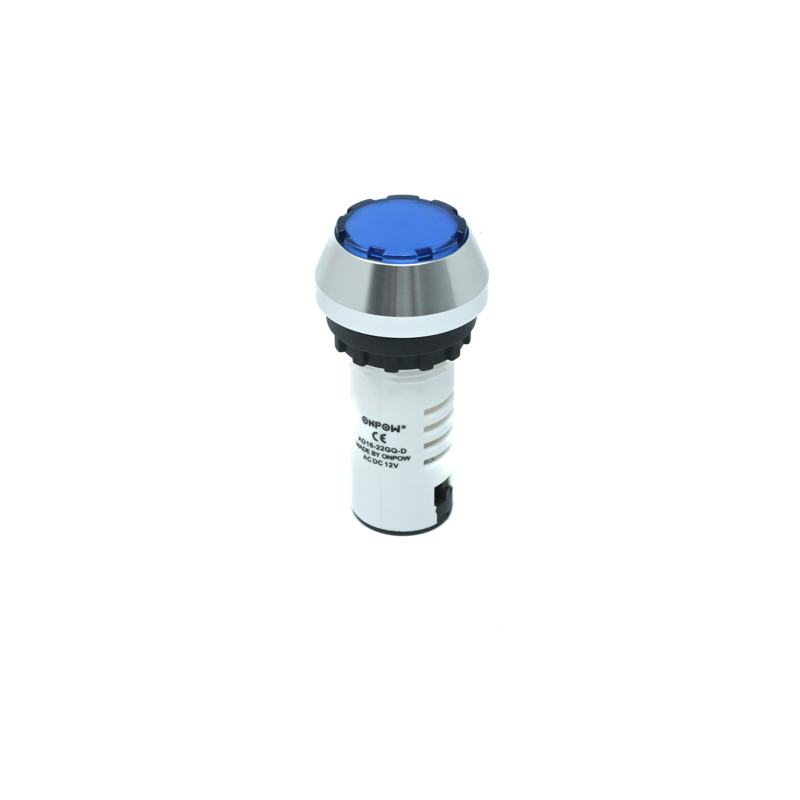ONPOW-AD16-22GQ-D/B/12V(AC/DC)-22mm AC/DC 12V Blue LED Steady Pilot Lamp Indicator IP40-image-7