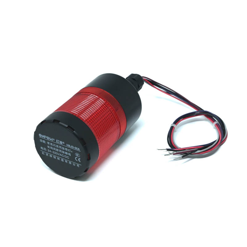 ONPOW-HBJD-55A/DB/1/R/24V/C-22mm 85db AC/DC 24V~220V Constant Flashing Red LED & Buzzer With Nut Side Installation Warning Indicator-image-26