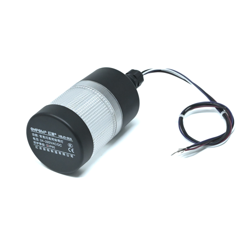 ONPOW-HBJD-55A/D/1/W/24V/C/P-22mm AC/DC 24V~220V Constant Flashing White LED With Nut Side Installation Warning Indicator IP65(1L1C)-image-33