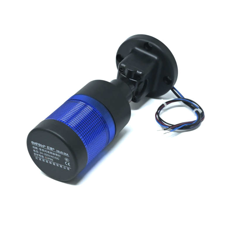 ONPOW-HBJD-55A/D/1/B/24V/E/P-22mm AC/DC 24V~220V Constant Flashing Blue LED With Folding Base Installation Warning Indicator IP65(1L1C)-image-24