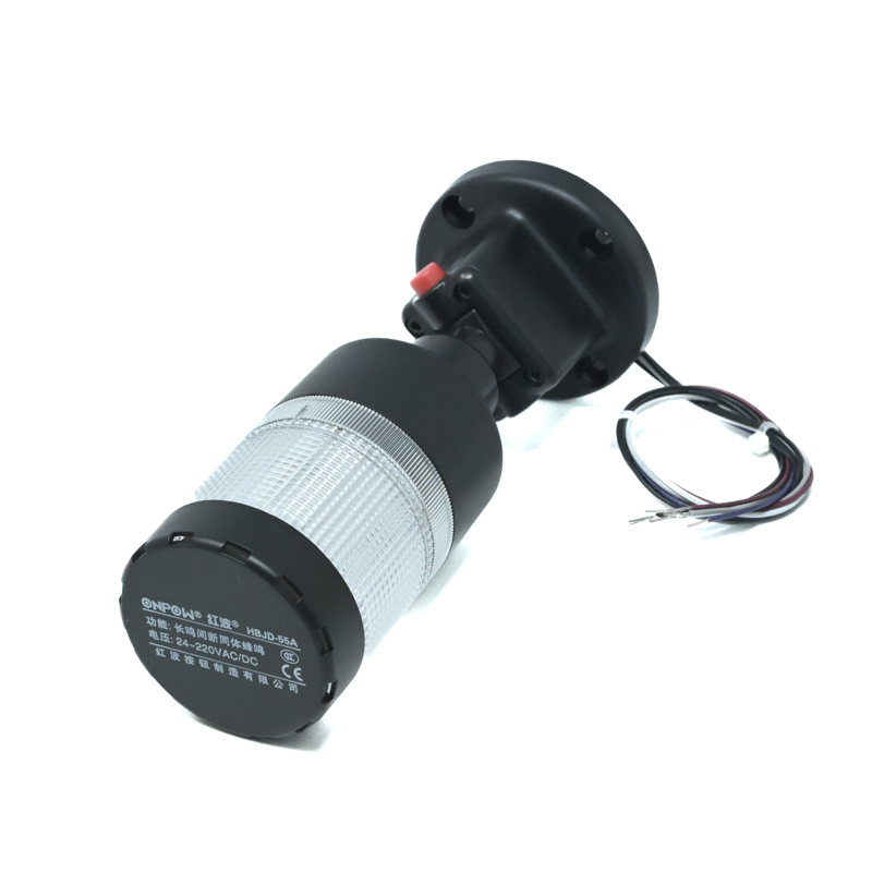 ONPOW-HBJD-55A/DB/1/W/24V/E-22mm 85db AC/DC 24V~220V Constant Flashing White LED & Buzzer With Folding Base Installation Warning Indicator(1L1C)-image-24