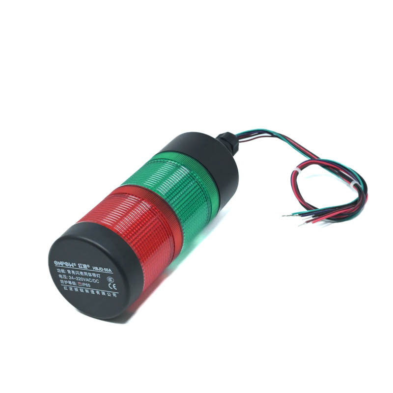 ONPOW-HBJD-55A/D/2/RG/24V/C/P-22mm AC/DC 24V~220V Constant Flashing Red & Green LED With Nut Side Installation Warning Indicator IP65(2L2C)-image-31