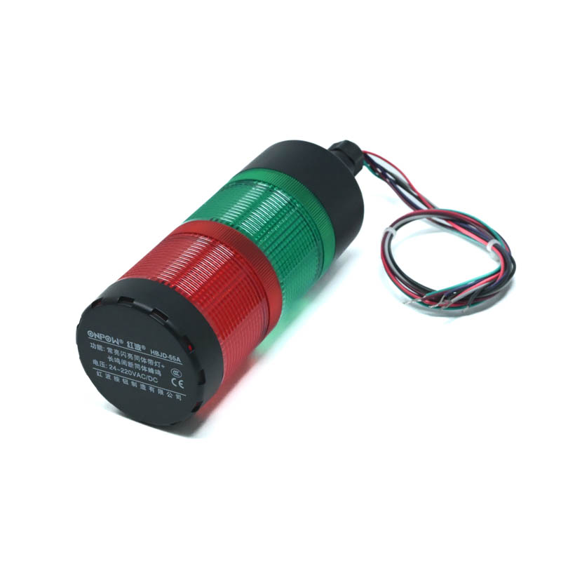 ONPOW-HBJD-55A/DB/2/RG/24V/C-22mm 85db AC/DC 24V~220V Constant Flashing Red & Green LED With Buzzer Nut Side Installation Warning Indicator(2L2C)-image-27