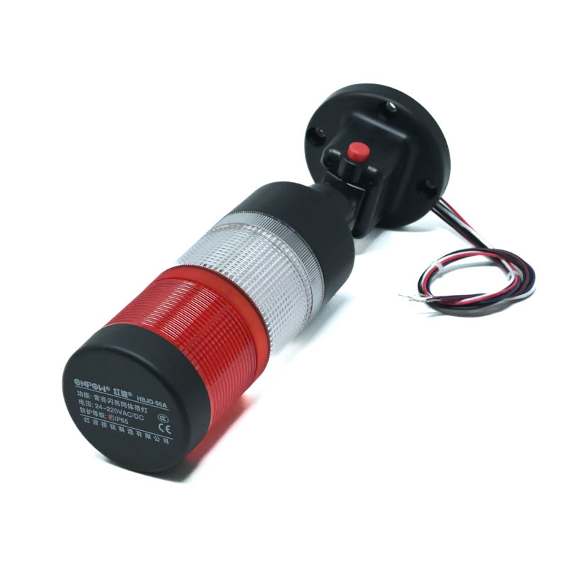 ONPOW-HBJD-55A/D/2/RW/24V/E/P-22mm AC/DC 24V~220V Constant Flashing Red & White LED With Folding Base Installation Warning Indicator IP65(2L2C)-image-33