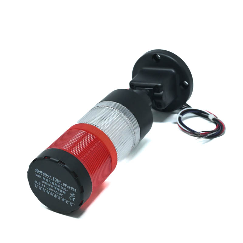ONPOW-HBJD-55A/DB/2/RW/24V/E-22mm 85db AC/DC 24V~220V Constant Flashing Red & White LED With Buzzer Folding Base Installation Warning Indicator(2L2C)-image-40