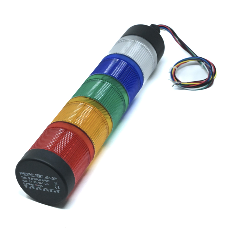 ONPOW-HBJD-55A/D/5/RYGBW/24V/C/P-22mm AC/DC 24V~220V Constant Flashing Red,Yellow,Green,Blue,White LED With Nut Side Installation Warning Indicator IP65(5L5C)-picture-13