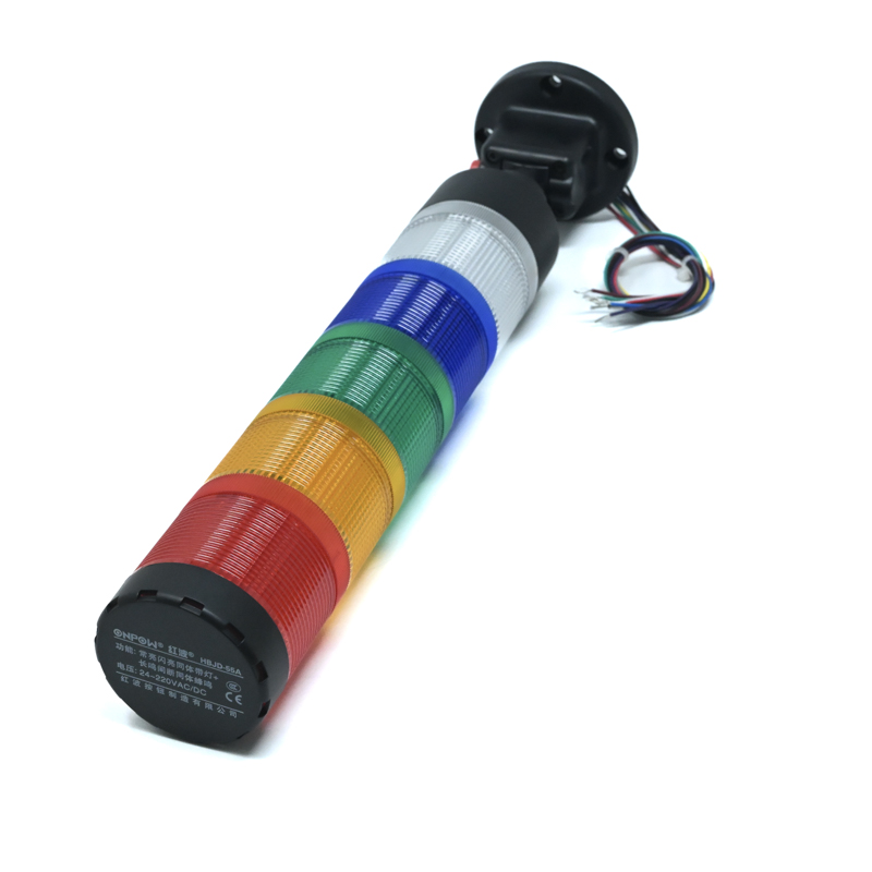 ONPOW-HBJD-55A/DB/5/RYGBW/24V/E-22mm 85db AC/DC 24V~220V Constant Flashing Red,Yellow,Green,Blue,White LED With Buzzer Folding Base Installation Warning Indicator(5L5C)-image-33