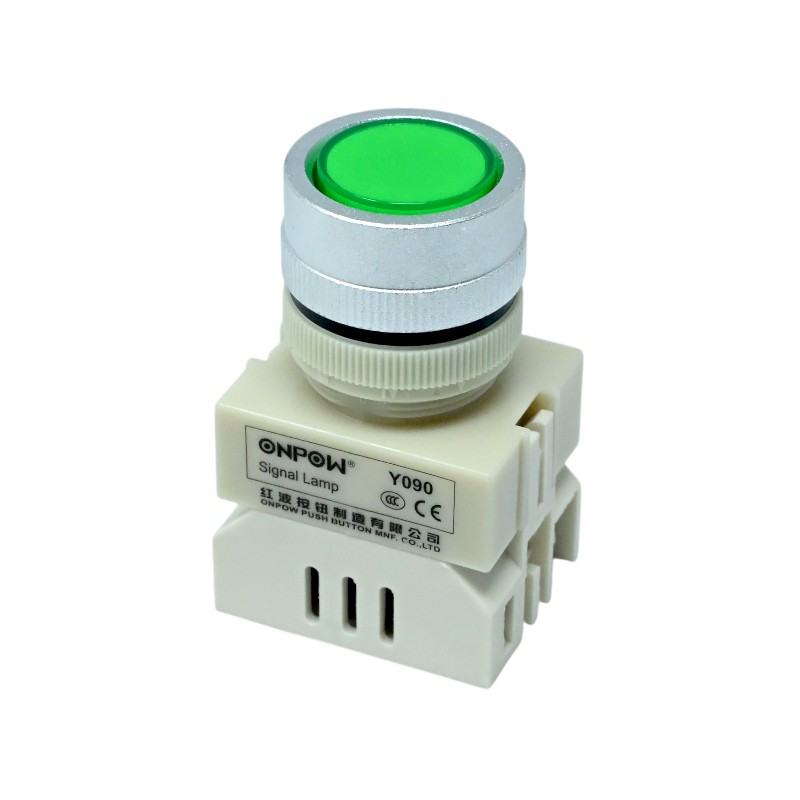 ONPOW-Y090-DS/G/220V-22mm AC/DC 220V Green LED Indicator IP40-image-21