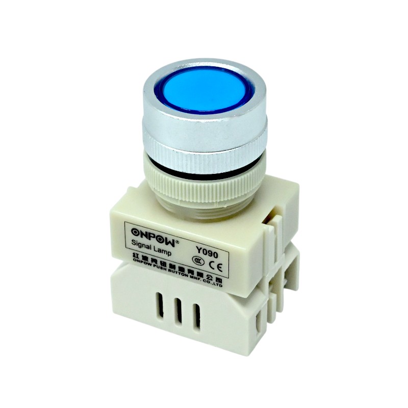 ONPOW-Y090-DS/B/220V-22mm AC/DC 220V Blue LED Indicator IP40-image-10