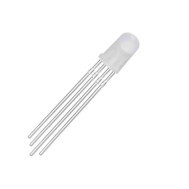 RGB common cathode LED - 5mm Tricolor (5pcs) - Transparent-image-6