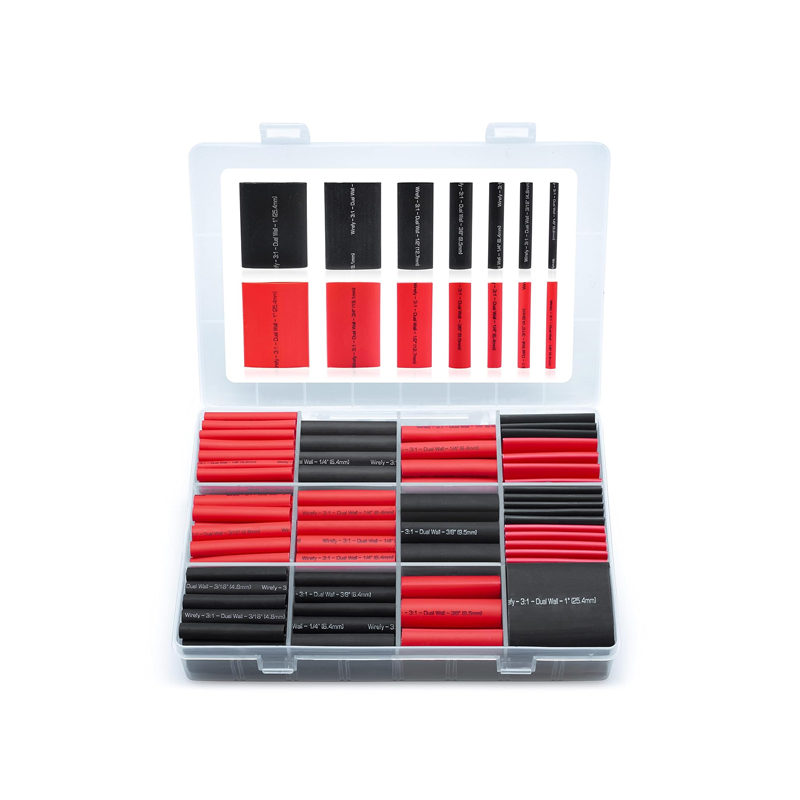 3:1 Heat Shrink Tube Kit 200pcs | Triple Protection with Rubber Double-Walled Tubing Set-image-1