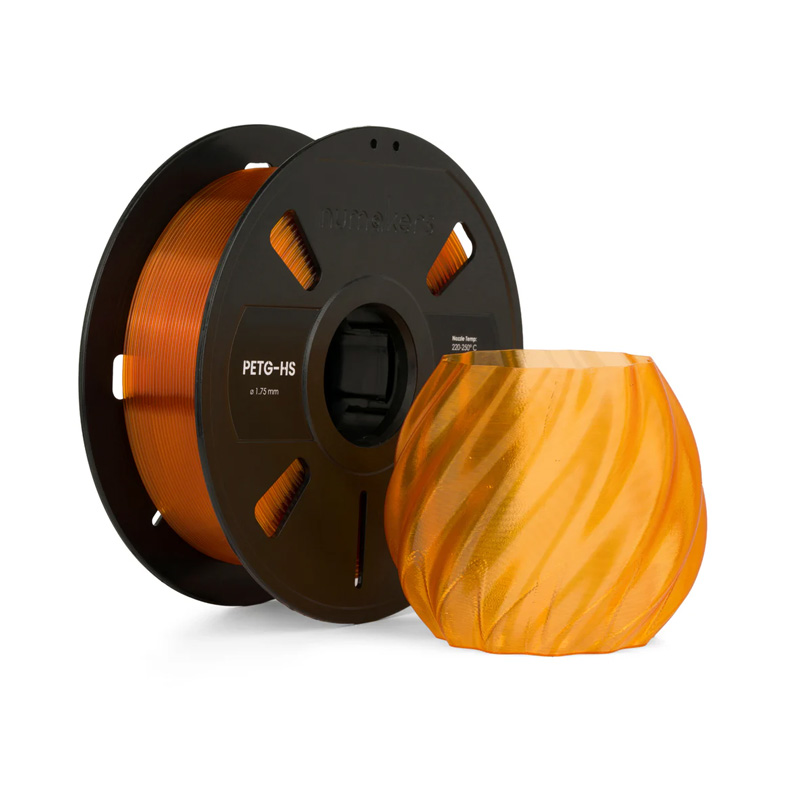 Numakers PETG-HS 1.75mm Translucent Orange Filament 1kg with Spool-image-2