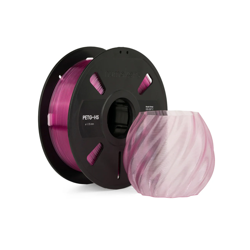 Numakers PETG-HS 1.75mm Translucent Pink Filament 1kg with Spool-image-3
