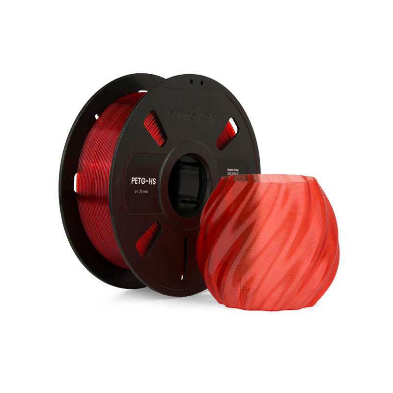 Numakers PETG-HS 1.75mm Translucent Red Filament 1kg with Spool-picture-31