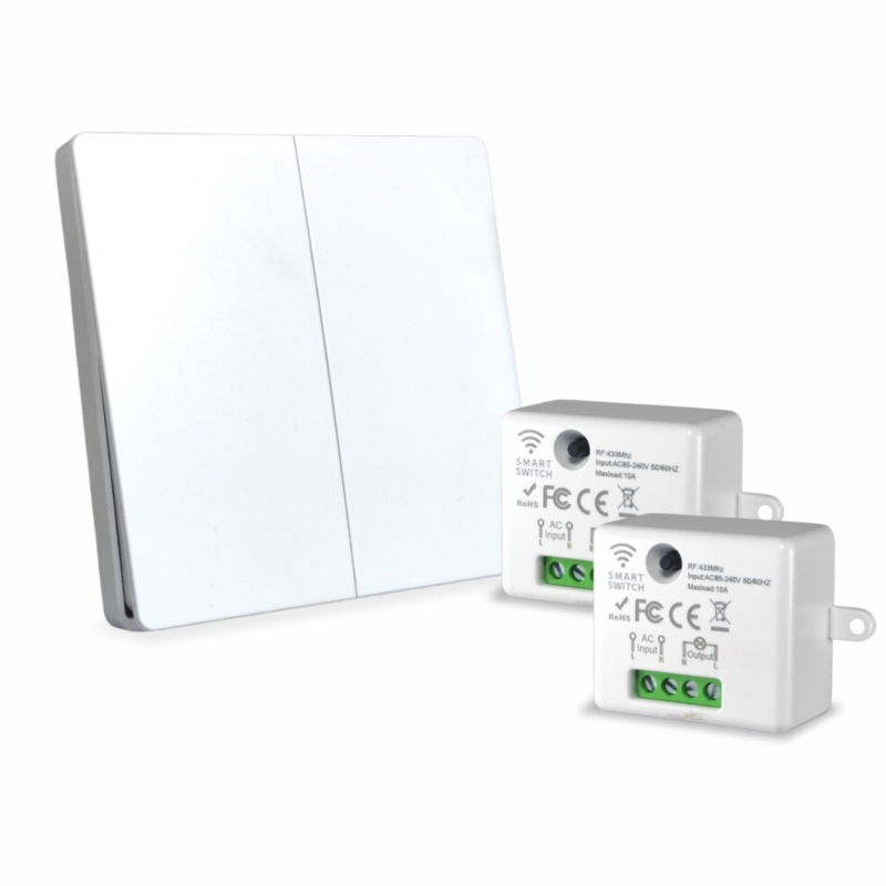 SWYAM No Battery Self Powered Kinetic Wireless RF Switch 2 Way Operation – 2 Gang 2 Receiver Switch, Compatible with Any Electrical Load-image-20