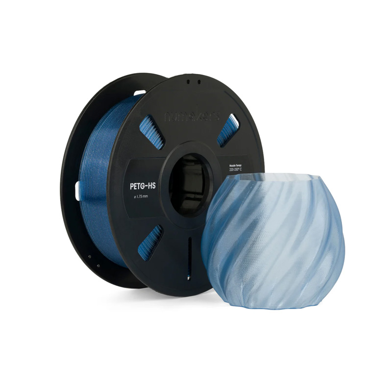 Numakers PETG-HS 1.75mm Translucent Ice Blue Filament 1kg with Spool-image-8