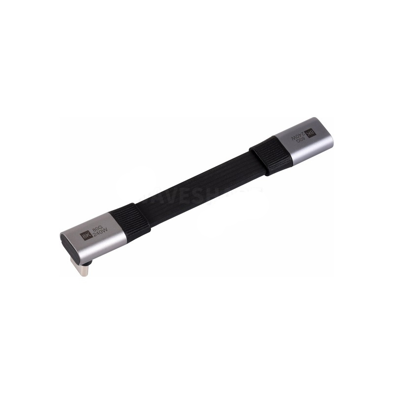 Waveshare USB4 V2.0 80Gbps Type-C Short 90° right angle male port Extension Cable-picture-38